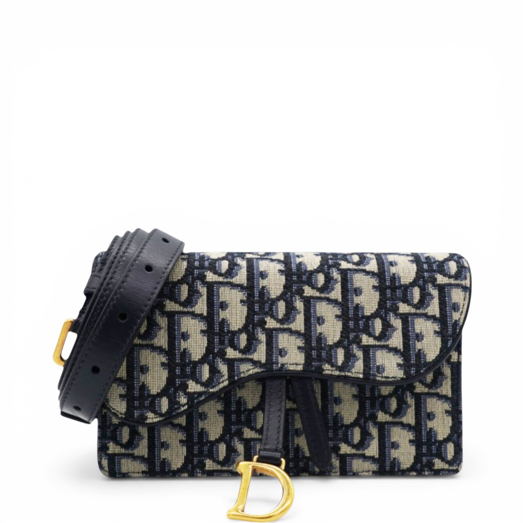 Oblique Saddle Belt Bag Blue