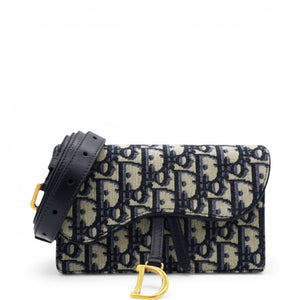 Oblique Saddle Belt Bag Blue