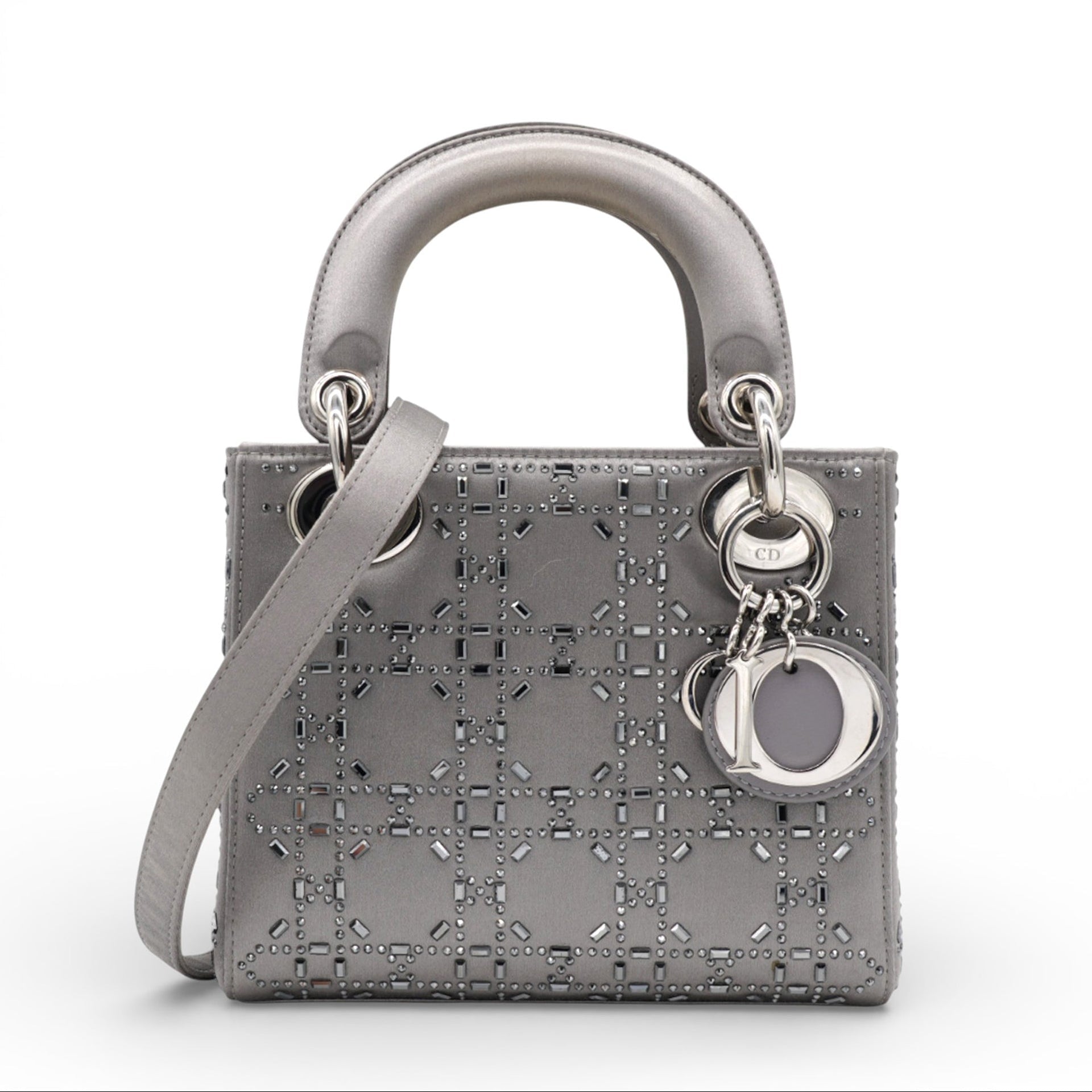 Satin Crystal Cannage Mini Lady Dior