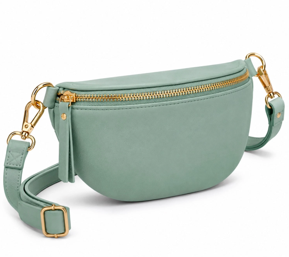 Women's Crescent Crossbody Belt Mint Bag