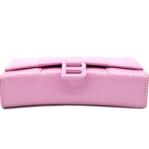 Hourglass leather Wallet on Chain Pink