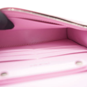Hourglass leather Wallet on Chain Pink