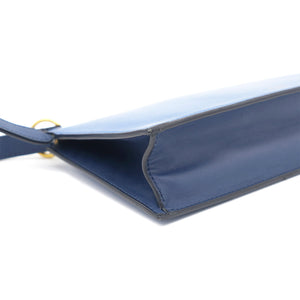 Indigo Leather Clutch