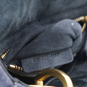 Denim Cannage Studded Mini Supple Lady Dior Blue