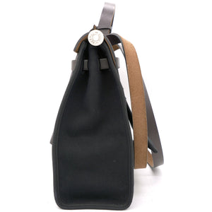 Black/Cacao Canvas and Leather Herbag Zip 31 Bag