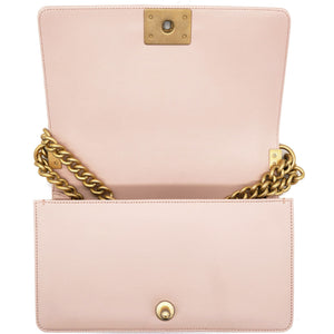 Pink Quilted Snakeskin Old Medium Boy Bag