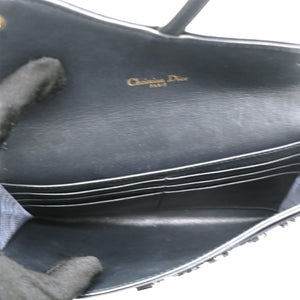 Oblique Saddle Chain Long Wallet Blue