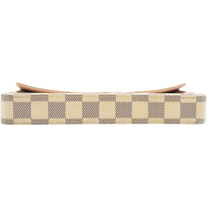 Damier Azur Pochette Felicie Chain Wallet Rose Ballerine