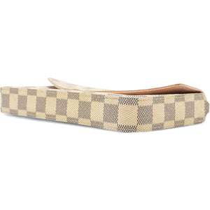 Damier Azur Pochette Felicie Chain Wallet Rose Ballerine
