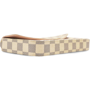 Damier Azur Pochette Felicie Chain Wallet Rose Ballerine