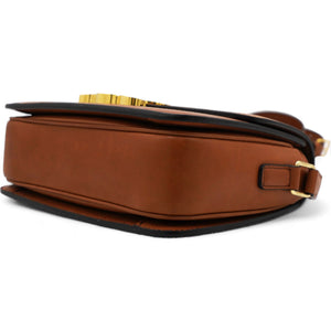 Textile Natural Calfskin Medium Triomphe Bag White Tan