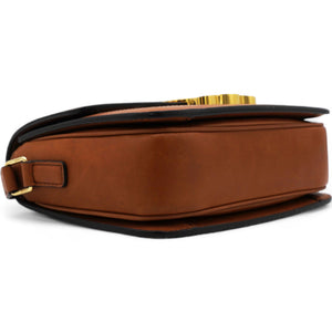 Textile Natural Calfskin Medium Triomphe Bag White Tan