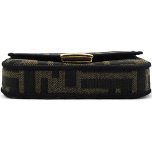 Fabric Jacquard FF 1974 Nano Baguette Charm Tobacco Moro Black