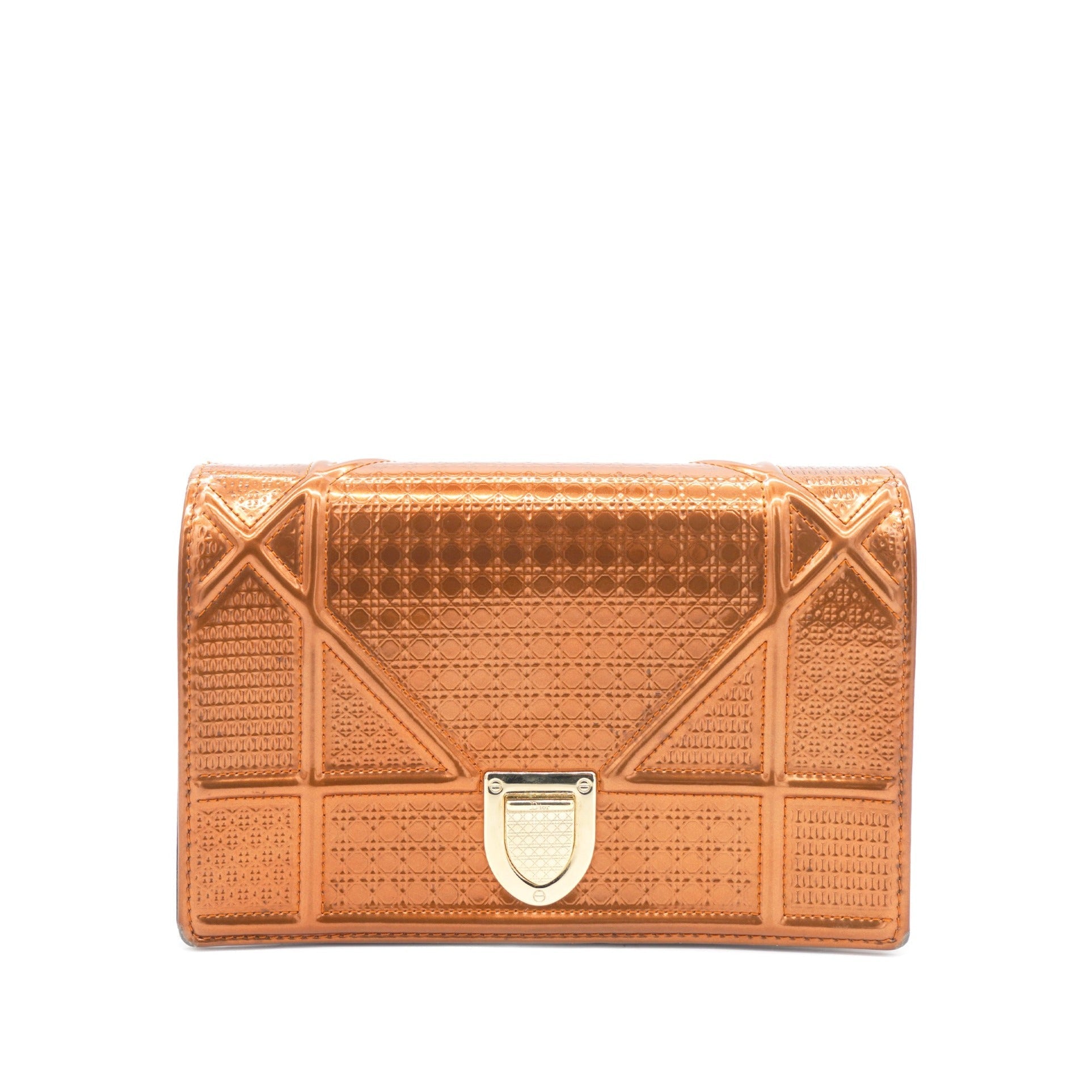 Bronze Leather Diorama Wallet on Chain