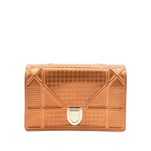 Bronze Leather Diorama Wallet on Chain