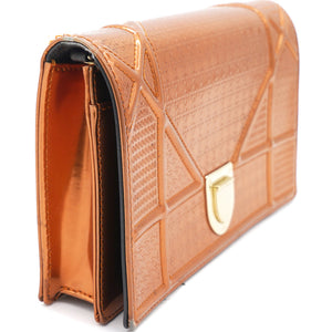 Bronze Leather Diorama Wallet on Chain