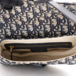 Blue Oblique Canvas Saddle Bag