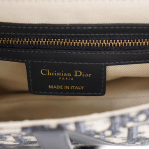 Blue Oblique Canvas Saddle Bag