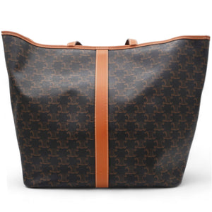 Triomphe Canvas Calfskin Medium Cabas Bag Tan