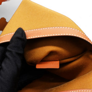 Triomphe Canvas Calfskin Medium Cabas Bag Tan