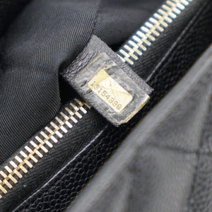 Beige Quilted Caviar Leather Grand Shopper GST Tote