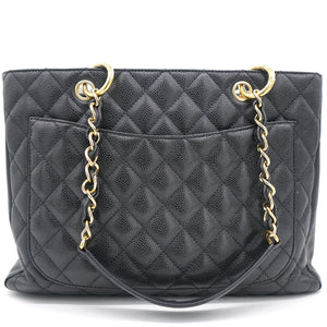 Beige Quilted Caviar Leather Grand Shopper GST Tote