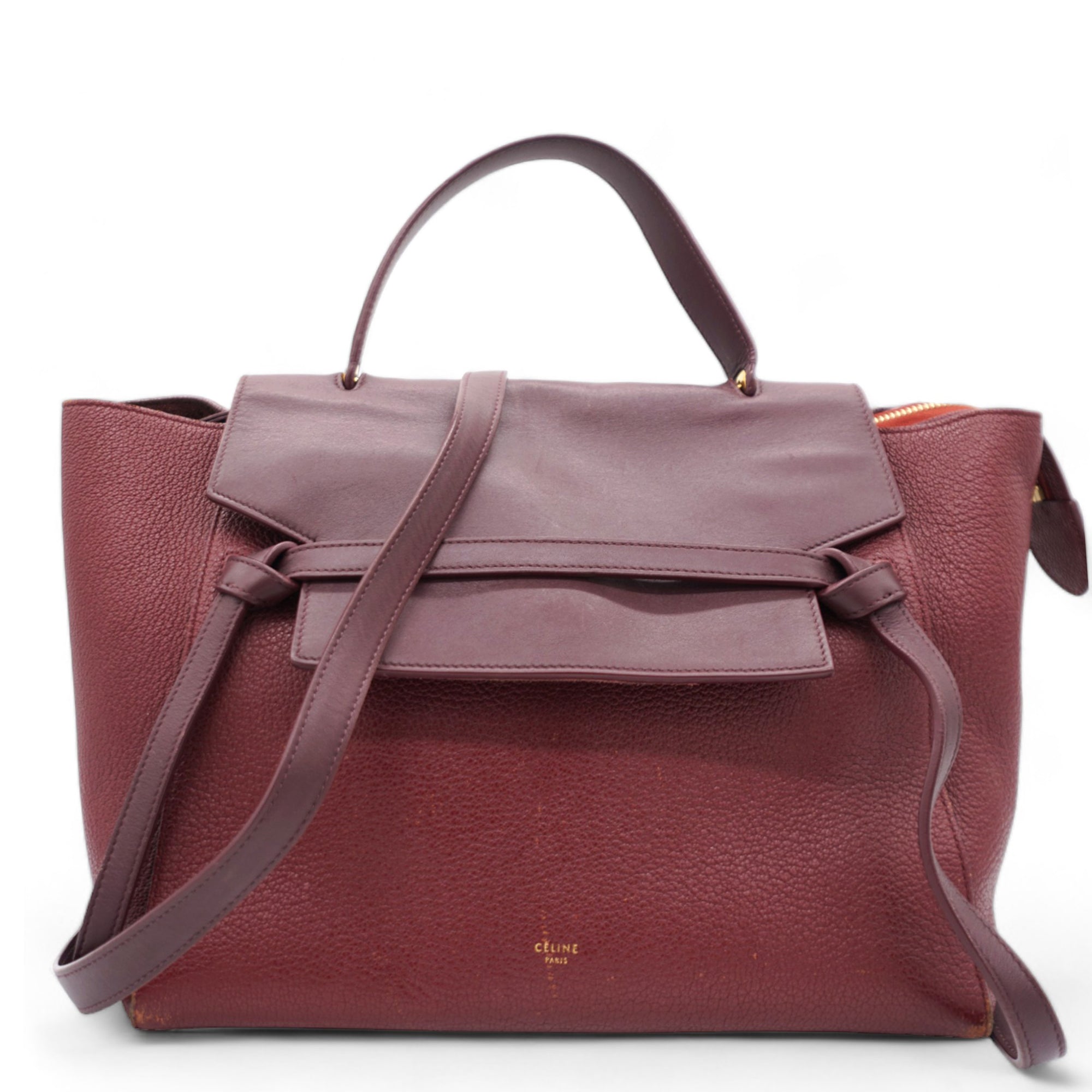 Grained Calfskin Mini Belt Bag Light Burgundy