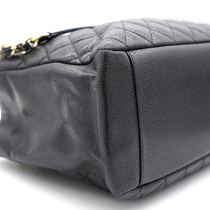 Beige Quilted Caviar Leather Grand Shopper GST Tote
