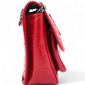 Crinkled Calfskin Matelasse Monogram Baby Niki Chain Satchel Rouge Eros