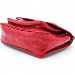 Crinkled Calfskin Matelasse Monogram Baby Niki Chain Satchel Rouge Eros