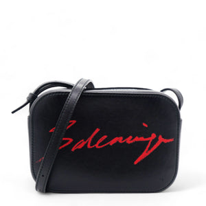 Calfskin Lipstick Logo XS Everyday Camera Bag Black