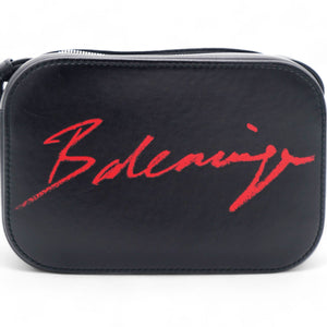 Calfskin Lipstick Logo XS Everyday Camera Bag Black