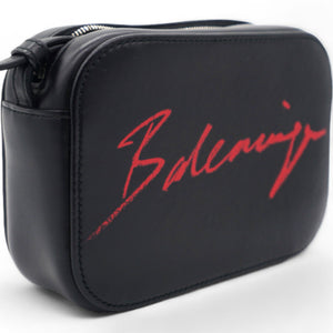 Calfskin Lipstick Logo XS Everyday Camera Bag Black