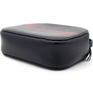 Calfskin Lipstick Logo XS Everyday Camera Bag Black