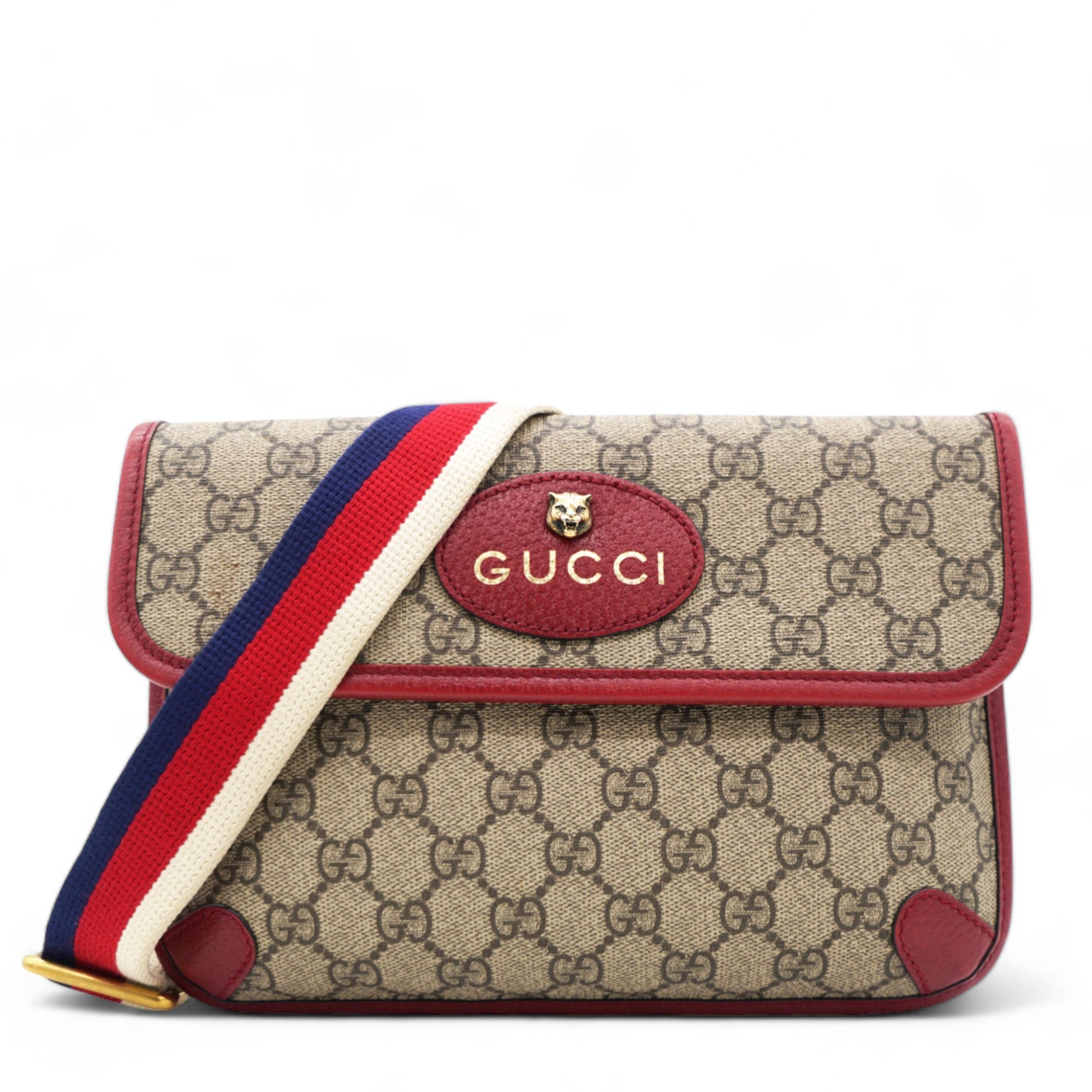 GG Supreme Web Totem Three Piece Monogram Shoulder Bag Red