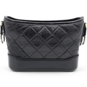 Aged Quilted Small Gabrielle Hobo Black