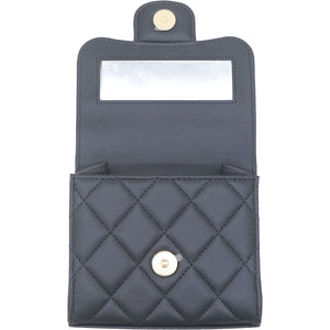 Lambskin Pearl Black Mini Handle Bag