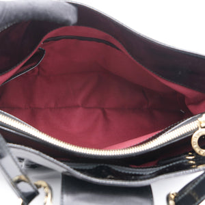 Patent Leather Black Double Ring Shoulder Bag
