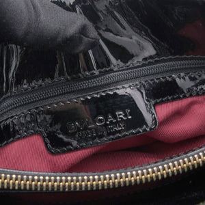 Patent Leather Black Double Ring Shoulder Bag
