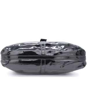 Patent Leather Black Double Ring Shoulder Bag