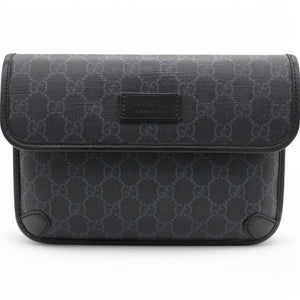 GG Supreme Monogram Web Slim Belt Bag Black Grey