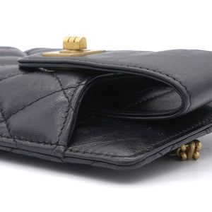 2.55 Calfskin Quilted Small Phone Case With Chain