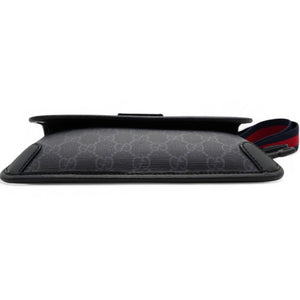 GG Supreme Monogram Web Slim Belt Bag Black Grey