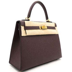 Chocolate Brown Epsom Leather Gold Hardware Kelly 25 Bag
