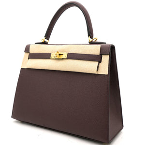 Chocolate Brown Epsom Leather Gold Hardware Kelly 25 Bag