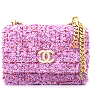 Pink Tweed Card on Chain