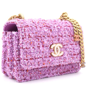 Pink Tweed Card on Chain
