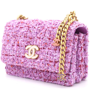 Pink Tweed Card on Chain