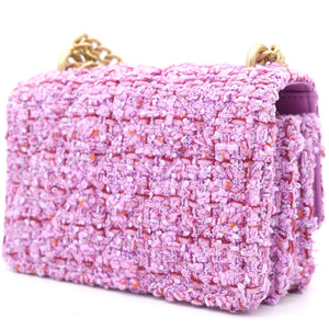 Pink Tweed Card on Chain