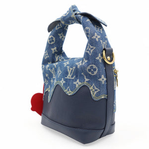 X NIGO Taurillon Monogram Denim Japanese Cruiser Blue